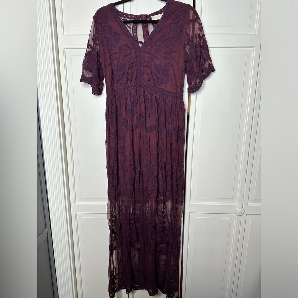 Altard State Deep Purple And Maroon Mesh Designed Dre… - Gem